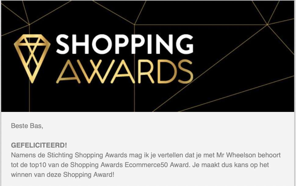 E-Commerce Shopping Award MrWheelson