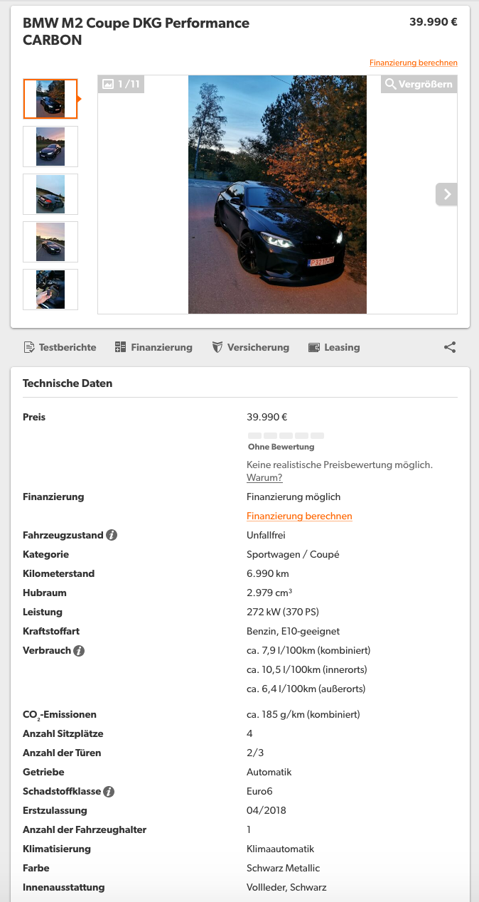 BMW M2 Coupe DKG Performance advertentie Mobile